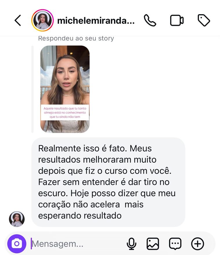 Depoimento de aluna